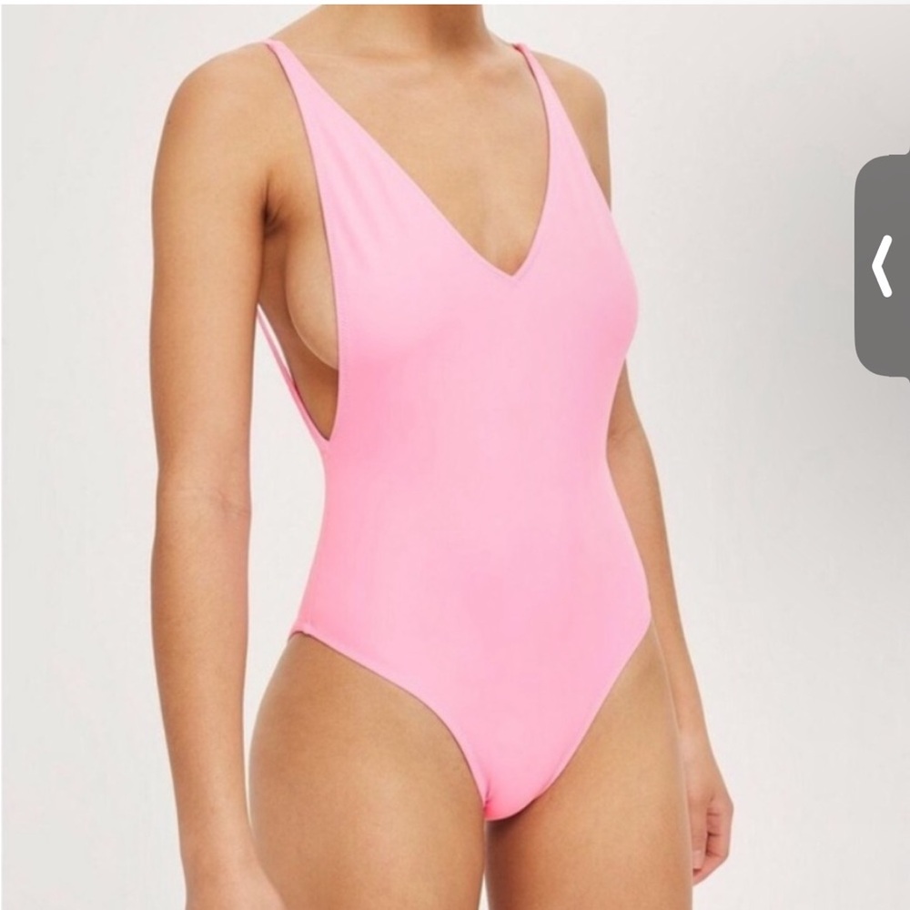 Topshop Pamela One Piece Swimsuit Magenta